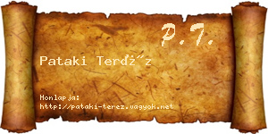 Pataki Teréz névjegykártya